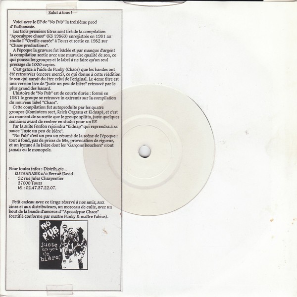 No Pub – Juste Un Peu De Bière (1997) Vinyl 7″ EP
